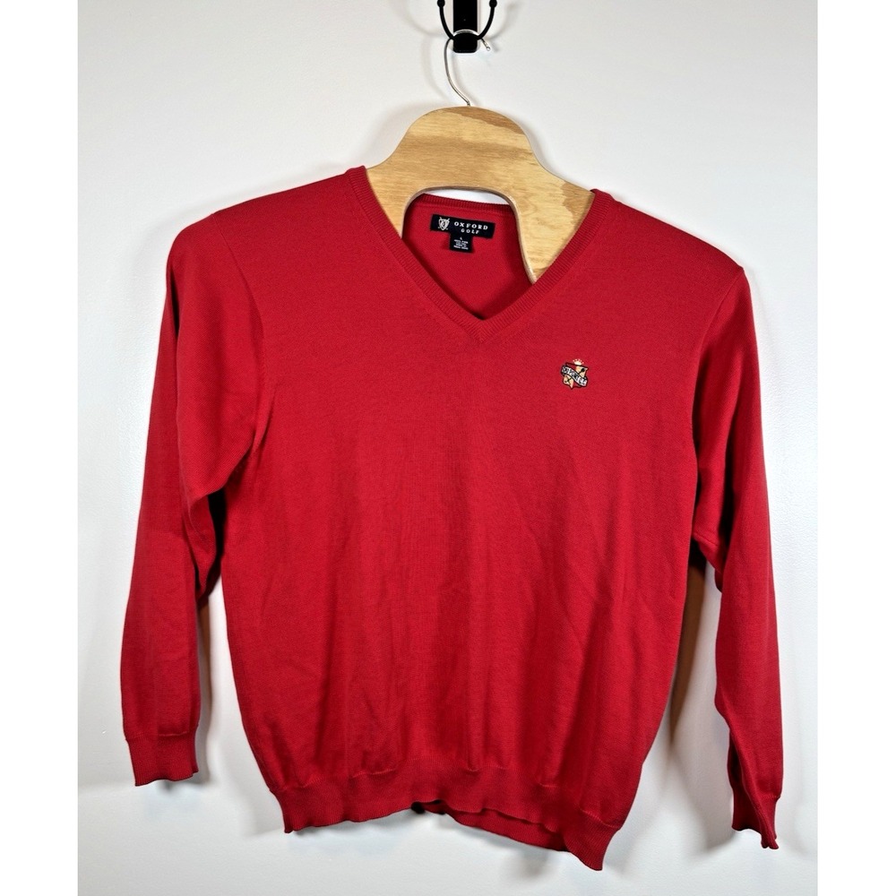 Oxford Golf Sweater Adult Large‎ Blue V Neck DuPont Country Club DE Pima Cotton